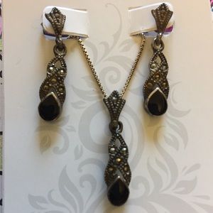 Marcasite Sterling Silver Necklace/Earrings
